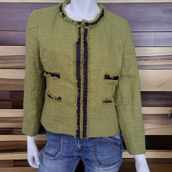 Jules & Leopold women's jacket green tweed womens size 8 blazer - Picture 1 of 16
